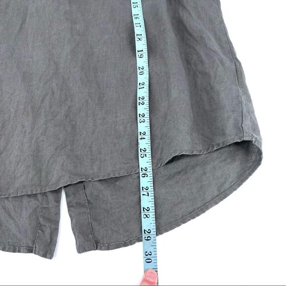 Ellen Tracy Linen Top Gray with Gold‎ Tassel Zipper Medium vacation - Picture 7 of 8